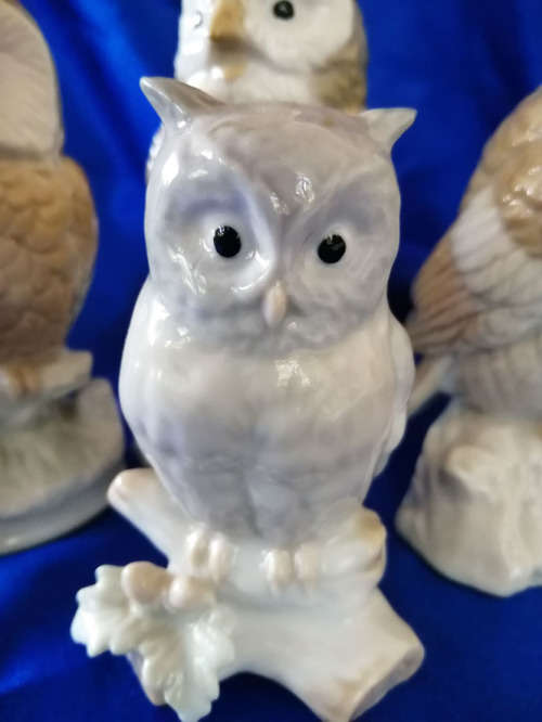 Vintage Group of China Cute Owl Figurines