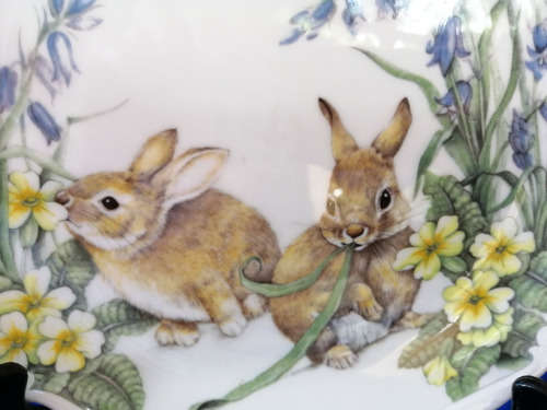 Royal Albert Bone China  The Country Walk Collections Plate  Rabbits Spring Capers *