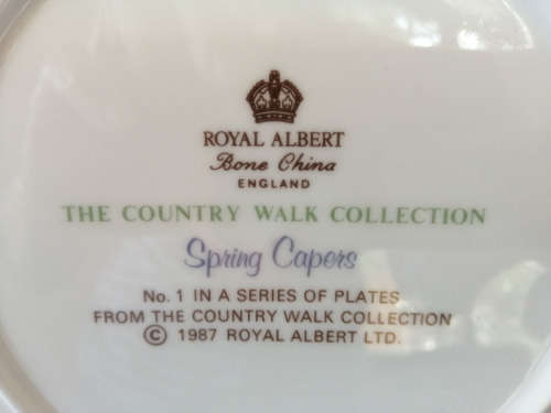 Royal Albert Bone China  The Country Walk Collections Plate  Rabbits Spring Capers *