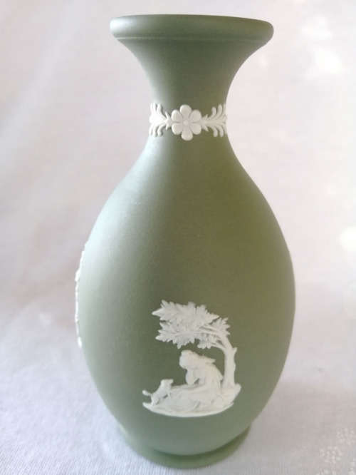 Wedgwood Jasper Green Vase  #