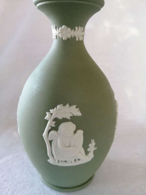 Wedgwood Jasper Green Vase  #