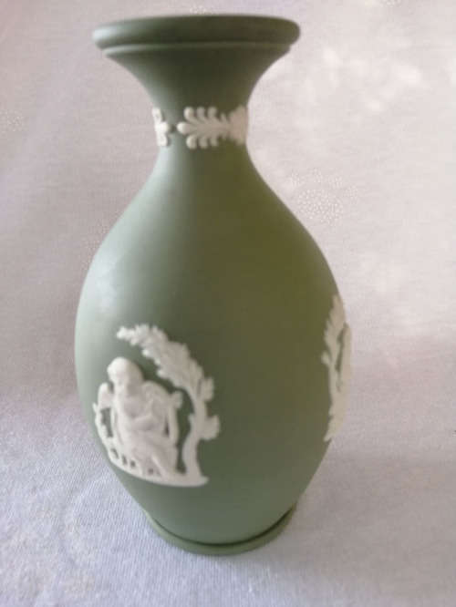 Wedgwood Jasper Green Vase  #