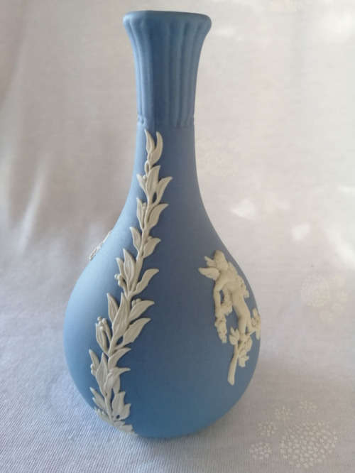 Wedgwood Jasper Blue Bud Vase  #