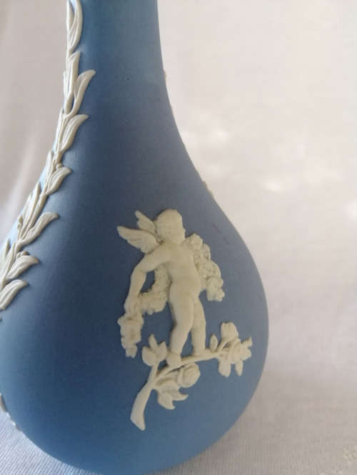 Wedgwood Jasper Blue Bud Vase  #