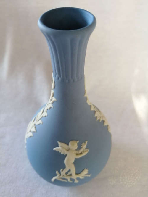 Wedgwood Jasper Blue Bud Vase  #