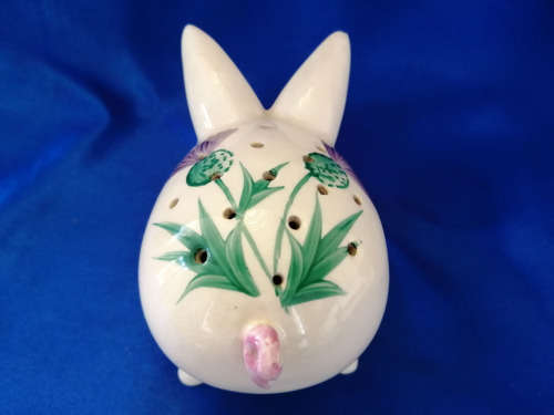 LARGE VINTAGE PLICHTA PIG POT POURI HOLDER WEMYSS CLOVER PATTERN *