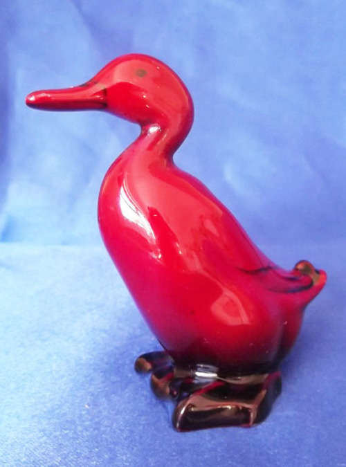 ROYAL DOULTON FLAMBE RED GLAZED PORCELAIN STANDING DUCK *