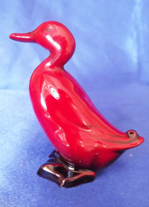 ROYAL DOULTON FLAMBE RED GLAZED PORCELAIN STANDING DUCK *