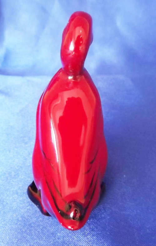 ROYAL DOULTON FLAMBE RED GLAZED PORCELAIN STANDING DUCK *