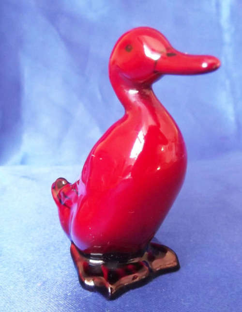 ROYAL DOULTON FLAMBE RED GLAZED PORCELAIN STANDING DUCK *