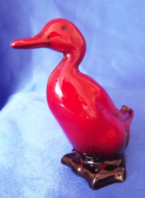 ROYAL DOULTON FLAMBE RED GLAZED PORCELAIN STANDING DUCK *