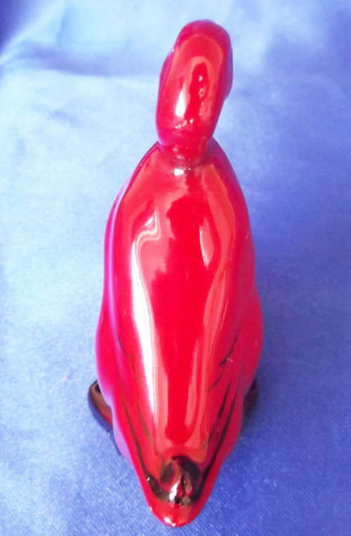 ROYAL DOULTON FLAMBE RED GLAZED PORCELAIN STANDING DUCK *
