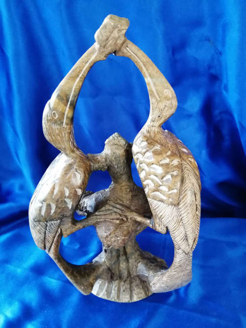 Large Stone Statue of two birds
