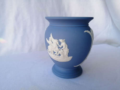 Vintage Wedgwood Blue Jasper Vase   #