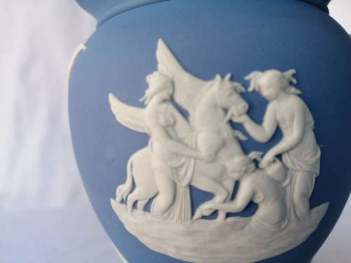Vintage Wedgwood Blue Jasper Vase   #