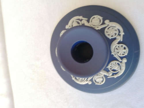 Vintage Wedgwood Jasper Portland Blue Candlestick  #