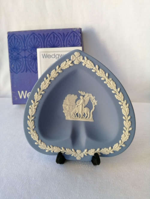 Vintage Wedgwood Jasper Blue Spade Dish  #