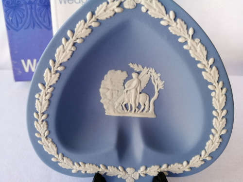 Vintage Wedgwood Jasper Blue Spade Dish  #