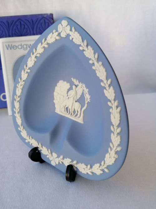 Vintage Wedgwood Jasper Blue Spade Dish  #