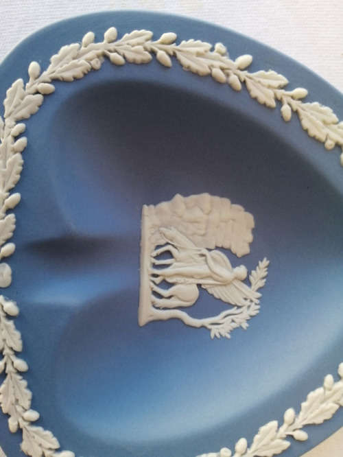 Vintage Wedgwood Jasper Blue Spade Dish  #