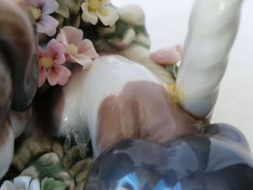 Lladro # 1441 Basket of Puppies Retired