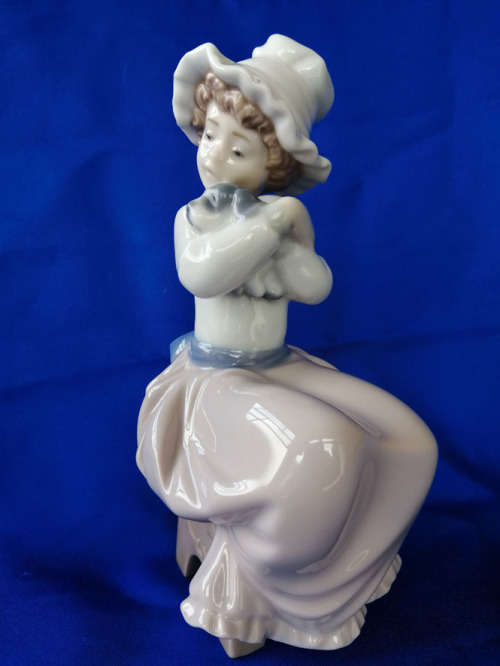 Nao by Lladro Girl Holding Puppy #