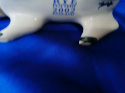 Rye Pottery Sussex Pig Drinking Cup White and Blue Wedding Custom 2002