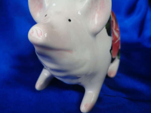 Vintage Griselda Hill Pig Large after Wemyss Ware Piggy Bank Rose Design