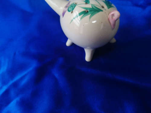 Plichta Pottery of London, pig figurine, Pot Pouri