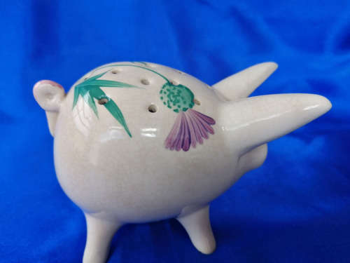 Plichta Pottery of London, pig figurine, Pot Pouri