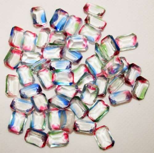 IRIS RAINBOW GLASS 50 X VINTAGE RARE GLASS GEMSTONES #