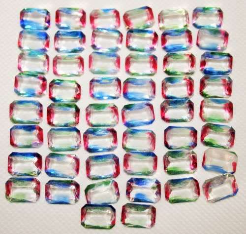 IRIS RAINBOW GLASS 50 X VINTAGE RARE GLASS GEMSTONES #