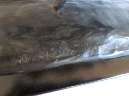 BRONZE WARTHOG SCULPTURE BY SA ARTIST BRENDA E. MILLER NUMBERED 16/25 #