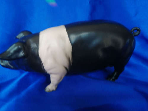 Vintage Large Black and Pink Pig *