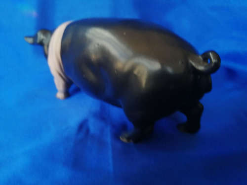 Vintage Large Black and Pink Pig *