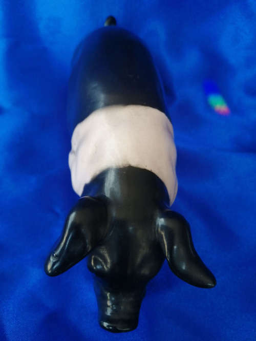 Vintage Large Black and Pink Pig *