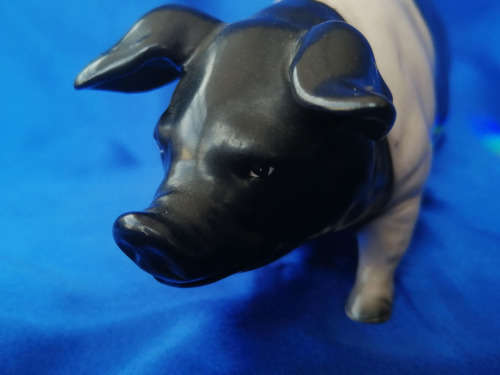 Vintage Large Black and Pink Pig *