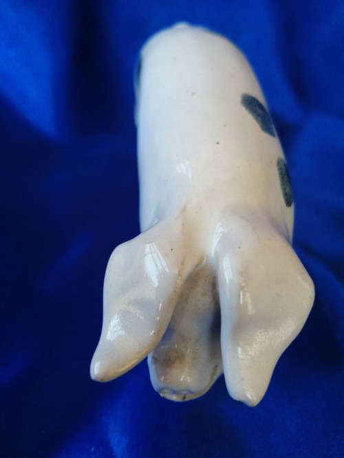 Vintage Pottery Pinky White Spotted Pig *