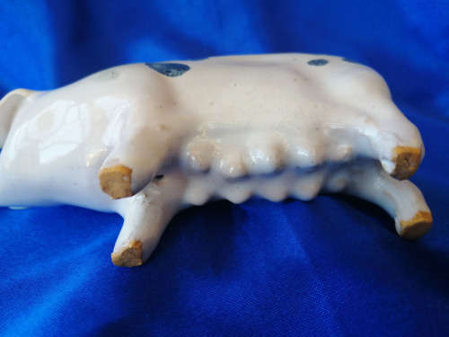 Vintage Pottery Pinky White Spotted Pig *
