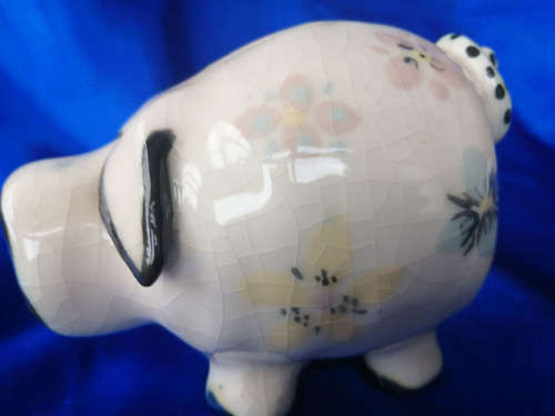 Very Old Sweet Pottery Pig Penny box *