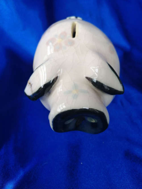 Very Old Sweet Pottery Pig Penny box *