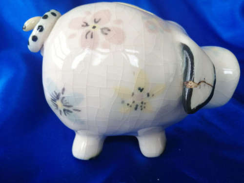 Very Old Sweet Pottery Pig Penny box *