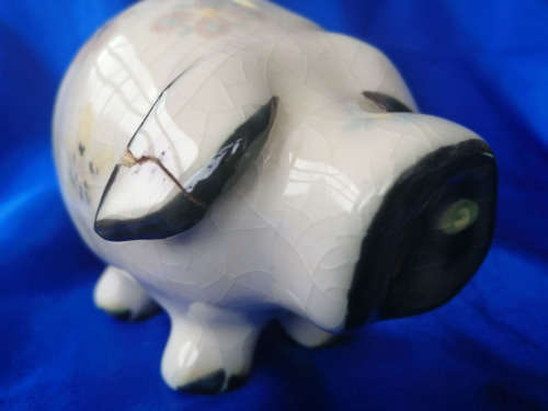 Very Old Sweet Pottery Pig Penny box *