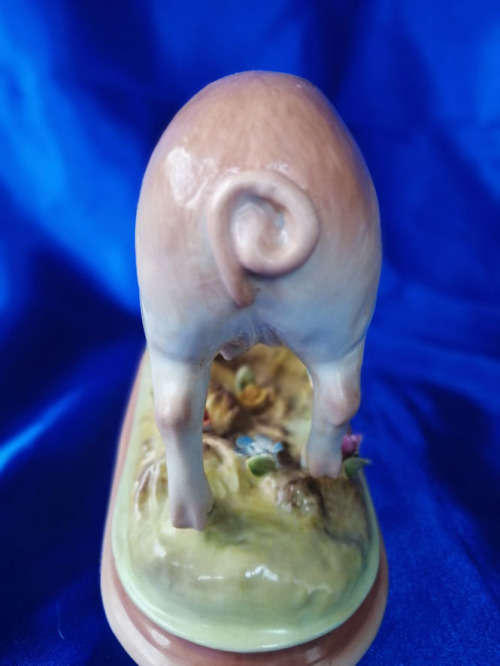 Large Porcelain Meissen Pig Figurine Stunning Detail *