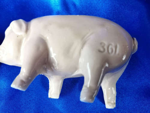 Very Old Pair of Salt Glazed Pigs Salt and Pepper Pots *