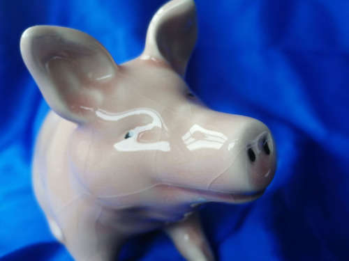 Vintage Sitting Cubby Pink Pig