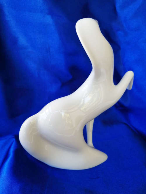 Beautiful White Royal Dux Prancing Horse Contemporary Abstract Czech Design