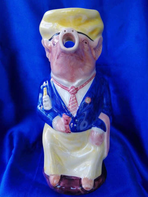 Agueda Hand Painted Pig Drink Pitcher Made in Portugal