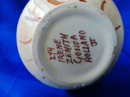 Vintage Gouda Pottery Hand Painted Jug 274 Irene Zenith
