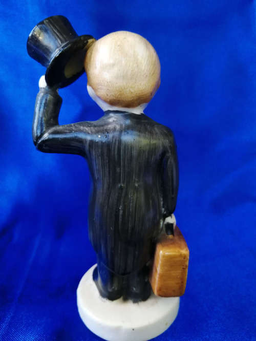 Vintage Porcelain Boy in Black Suit Top Hat